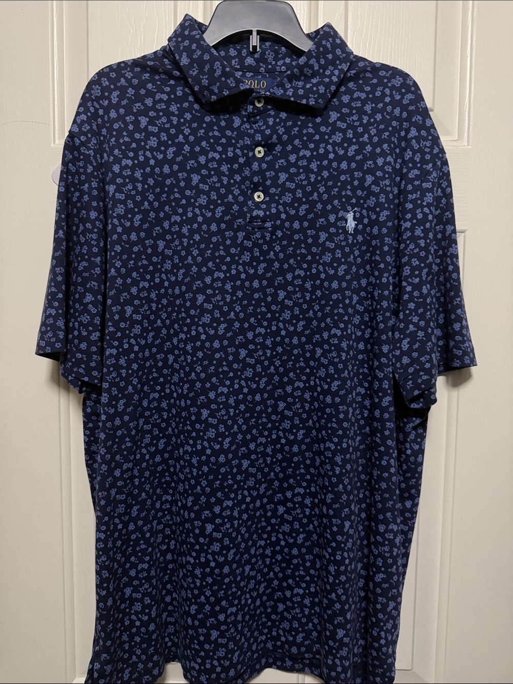 Polo by Ralph Lauren Navy with Light Blue Floral Print Polo